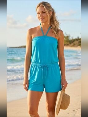 Serra M 8-10 Convertible Halter Strap Romper New
